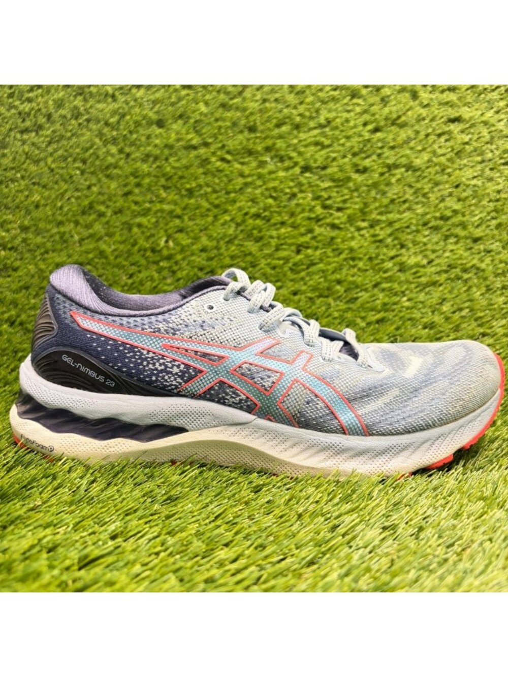 Asics Gel-Nimbus 23 Womens Size 10 Blue Orange Athletic Running Shoes Sneakers
